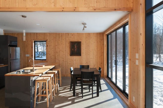 Wood Duck by Atelier l'Abri, Wood Duck self build project, Wood Duck in Bolton, Wood Duck architecture, self built cabin, cost effective cabin design, hemlock spruce cabin, hemlock spruce building material