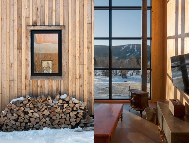 Wood Duck by Atelier l'Abri, Wood Duck self build project, Wood Duck in Bolton, Wood Duck architecture, self built cabin, cost effective cabin design, hemlock spruce cabin, hemlock spruce building material