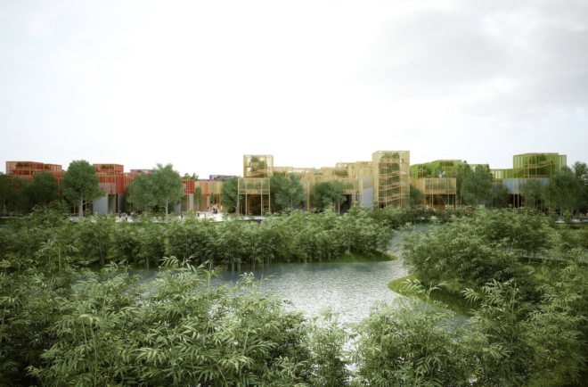 Thousand Yards pavilion, Thousand Yards by Penda, Thousand Yards expo pavilion for Vanke, Vanke and penda, International Horticultural Expo 2019, International Horticultural Expo 2019 pavilion