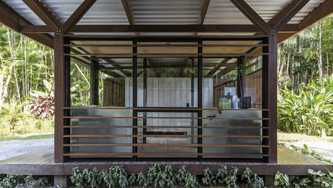 Una Pavilion, Apiacás Arquitetos, wooden pavilion, pavilion, Brazil, modular architecture, Sao Paulo, green architecture, rainforest, modules, wood furniture