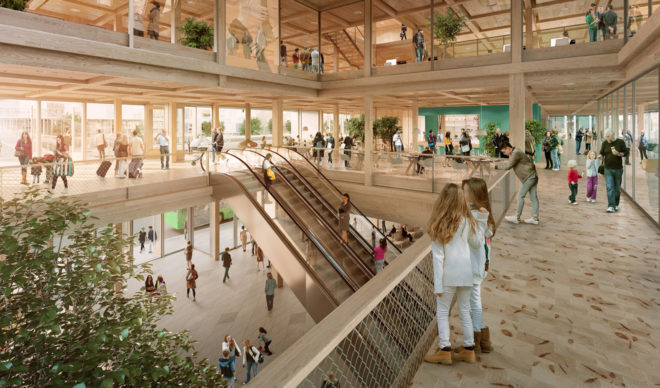 Växjö station and city hall, White Arkitekter, urban spaces, Sweden, wooden structure, city hall, green architecture, public spaces, low energy consumption, energy efficiency
