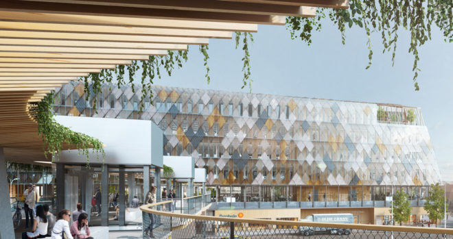 Växjö station and city hall, White Arkitekter, urban spaces, Sweden, wooden structure, city hall, green architecture, public spaces, low energy consumption, energy efficiency