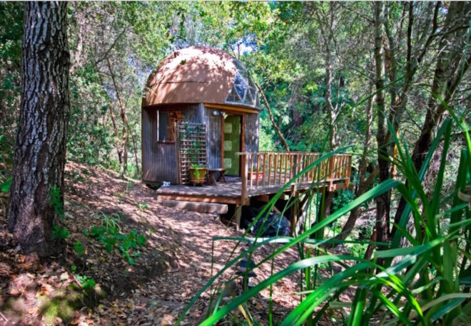 Mushroom Dome, tiny home, tiny living, Airbnb