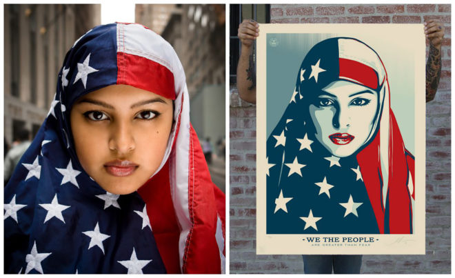 Shepard Fairey, Ernesto Yerena, Jessica Sabogal, We the People, Donald Trump, Donald Trump inauguration, resistance posters, from hope to nope, Amplifier Foundation, creative resistance, art for social change, protest art, protest design