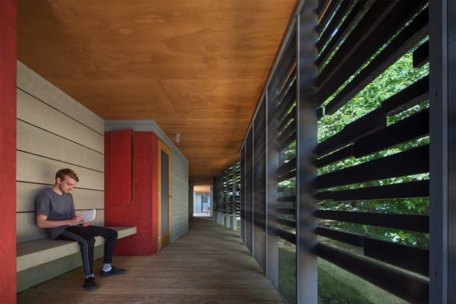 Fallingwater Institute, Bohlin Cywinski Jackson, wooden cabins, fallingwater cabins, locally sourced wood, frank lloyd wright designs, frank lloyd wright studies, architecture, architecture studies, architecture institutes, tiny homes, tiny cabins, nature-inspired designs, green design, sustainable design, passive design