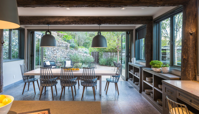 38 Haldeman Road, Chris Peck, Eric Dobkin, Samantha Gore, Lisa Strong, house in Uplifters Ranch, cabin, green renovation, walkways, timber, stone, natural building materials, terrace, green architecture