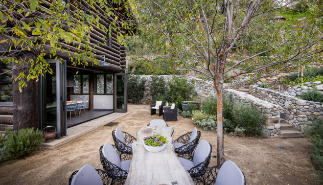 38 Haldeman Road, Chris Peck, Eric Dobkin, Samantha Gore, Lisa Strong, house in Uplifters Ranch, cabin, green renovation, walkways, timber, stone, natural building materials, terrace, green architecture