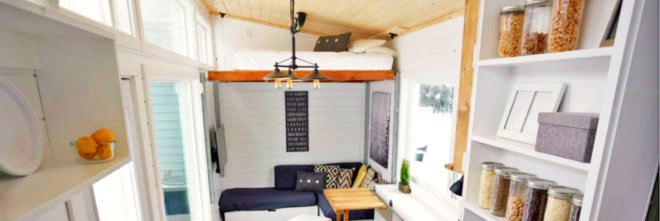 tiny houses, ana white, elevator bed, tiny home design, camper living, tiny home living, space saving furniture, flexible furniture, elevator bed desing, sliding storage, compact living, small living, minimal living, tiny home space, tiny home alaska, fold out bed, alaska tiny home