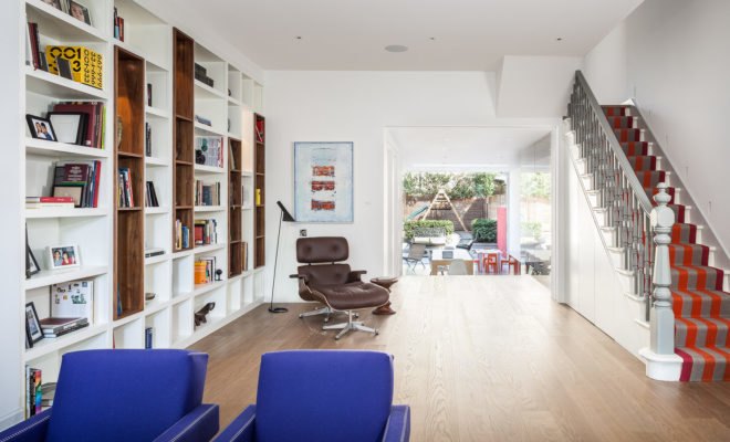 Chiswick House, AU Architects, green renovation, London, sliding doors, green architecture, open plan layout, polished concrete, natural building materials, garden terrace, rear garden