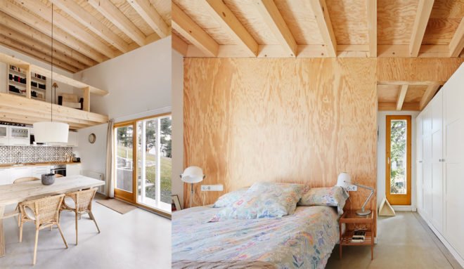 Font Rubi Cottage by Marc Mogas, Pyrenees architecture, Pyrenees prefab, prefabricated summer house, prefab pine home, minimal site impact prefab architecture, low-cost prefab home, Marc Mogas prefab architecture
