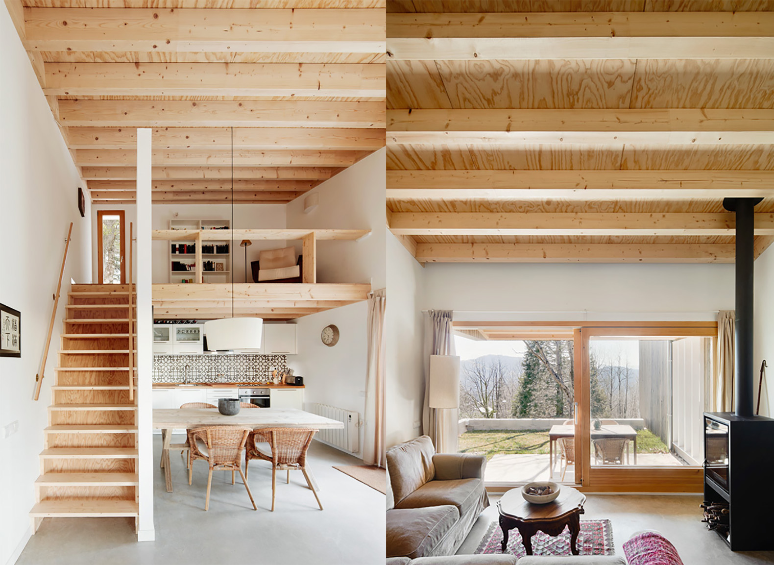 Font Rubi Cottage by Marc Mogas, Pyrenees architecture, Pyrenees prefab, prefabricated summer house, prefab pine home, minimal site impact prefab architecture, low-cost prefab home, Marc Mogas prefab architecture