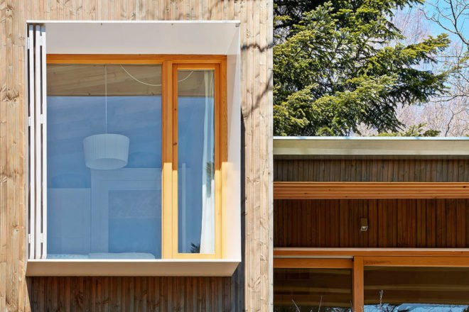 Font Rubi Cottage by Marc Mogas, Pyrenees architecture, Pyrenees prefab, prefabricated summer house, prefab pine home, minimal site impact prefab architecture, low-cost prefab home, Marc Mogas prefab architecture