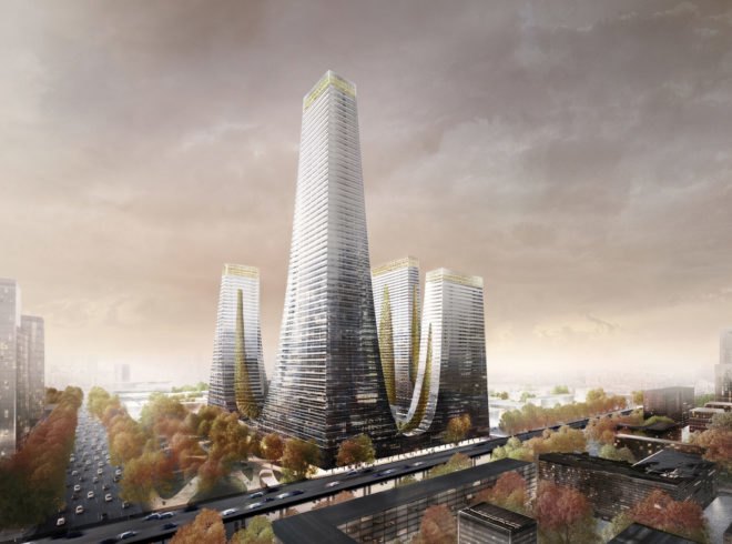 Cradle Towers by Tonkin Liu, Zhengzhou architecture, mountain inspired architecture, Songshan mountain inspired buildings, Cradle Towers in Zhengzhou, Cradle Towers in China