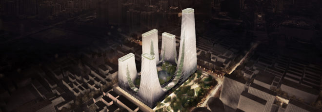 Cradle Towers by Tonkin Liu, Zhengzhou architecture, mountain inspired architecture, Songshan mountain inspired buildings, Cradle Towers in Zhengzhou, Cradle Towers in China