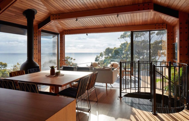 Dorman House by Austin Maynard Architects, beach shack renovation, Australian beach shack extension, Australian beach shack vernacular, Dorman House in Lorne, Lorne Australia architecture, eco-friendly beach shack