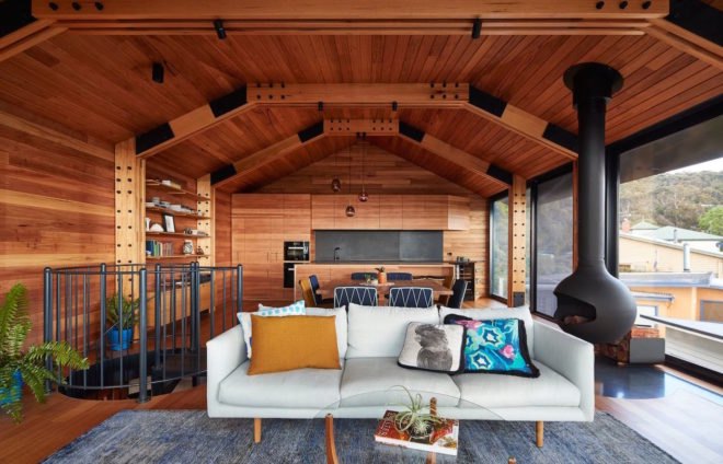 Dorman House by Austin Maynard Architects, beach shack renovation, Australian beach shack extension, Australian beach shack vernacular, Dorman House in Lorne, Lorne Australia architecture, eco-friendly beach shack