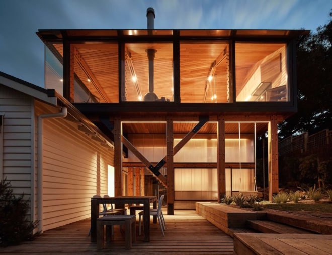 Dorman House by Austin Maynard Architects, beach shack renovation, Australian beach shack extension, Australian beach shack vernacular, Dorman House in Lorne, Lorne Australia architecture, eco-friendly beach shack