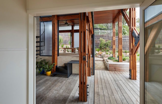 Dorman House by Austin Maynard Architects, beach shack renovation, Australian beach shack extension, Australian beach shack vernacular, Dorman House in Lorne, Lorne Australia architecture, eco-friendly beach shack