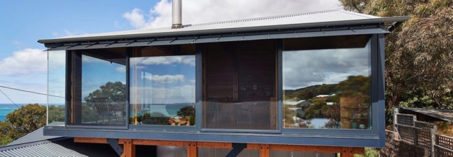 Dorman House by Austin Maynard Architects, beach shack renovation, Australian beach shack extension, Australian beach shack vernacular, Dorman House in Lorne, Lorne Australia architecture, eco-friendly beach shack
