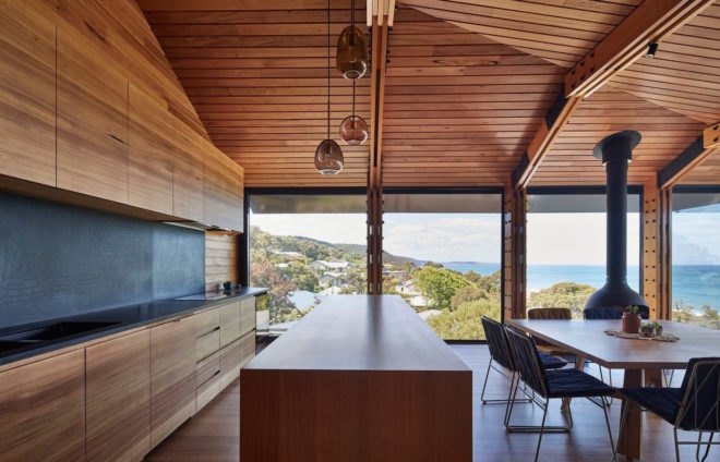 Dorman House by Austin Maynard Architects, beach shack renovation, Australian beach shack extension, Australian beach shack vernacular, Dorman House in Lorne, Lorne Australia architecture, eco-friendly beach shack
