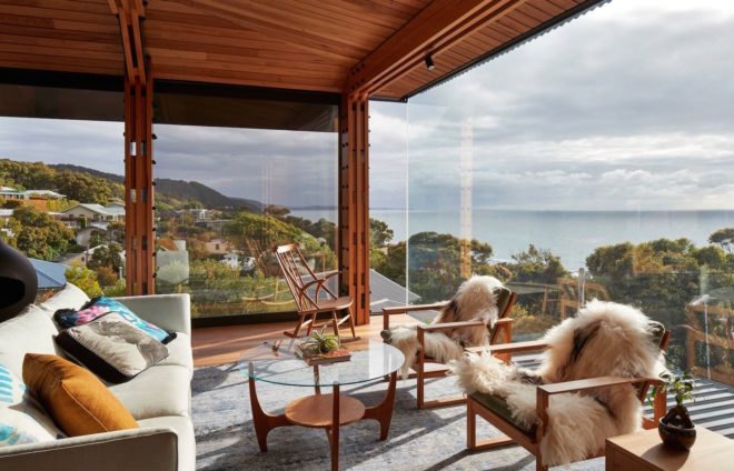 Dorman House by Austin Maynard Architects, beach shack renovation, Australian beach shack extension, Australian beach shack vernacular, Dorman House in Lorne, Lorne Australia architecture, eco-friendly beach shack