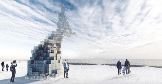 I See You Ashiyu by Asuka Kono and Rachel Salmela, North by studio PERCH, Collective Memory by Mario García and Andrea Govi, BuoyBuoyBuoy, The Beacon, Flotsam and Jetsam by University of Waterloo, Midwinter Fire, Illusory. Toronto Winter Stations winners, Winter Stations 2017