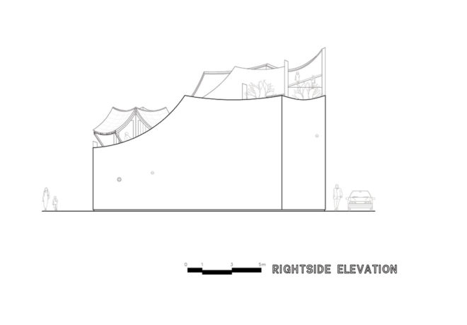 Flying House, IROJE KHM Architects, courtyard, South Korea, green roof, green architecture, concrete, affordable architecture, canopy