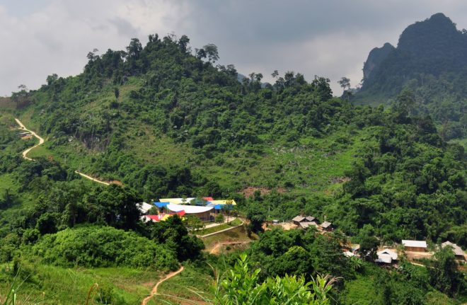 1+1>2 architects, Jungle Flower by 1+1>2, Lung Luong elementary school, Jungle Flower school, Jungle Flower school in Lung Luong, school design by 1+1>2, north Vietnam projects by 1+1>2, rammed earth school, bamboo school, Thai Nguyen Province school