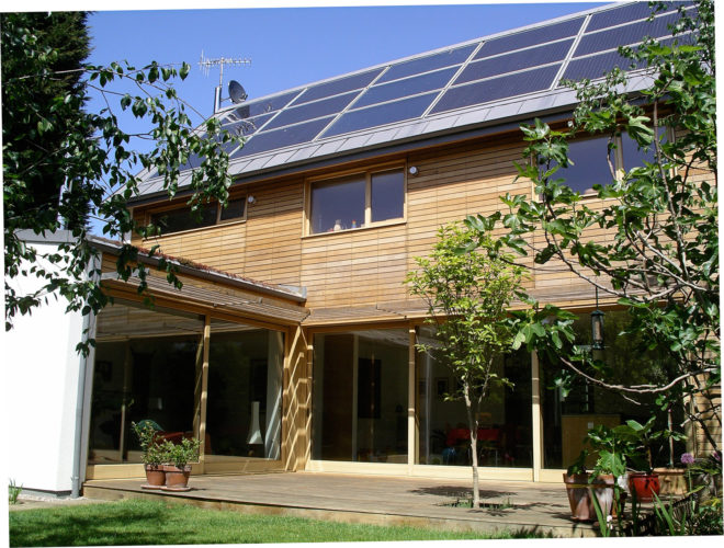 Lloyd House case study, Lloyd House sustainability, Lloyd House by Koru Architects, passive solar architecture, zero carbon architecture, plus energy housing, plus energy architecture, surplus renewable energy houses, sustainable architecture in the UK