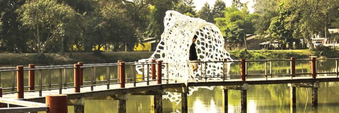 Self-Ornamentalize by VINN PATARARIN, Self-Ornamentalize by FAHPAV, Self-Ornamentalize installation, Self-Ornamentalize pavilion, Compeung art installations, Doisakt art installation, recycled plastic bottle pavilion, plastic bottle installation, plastic bottle art