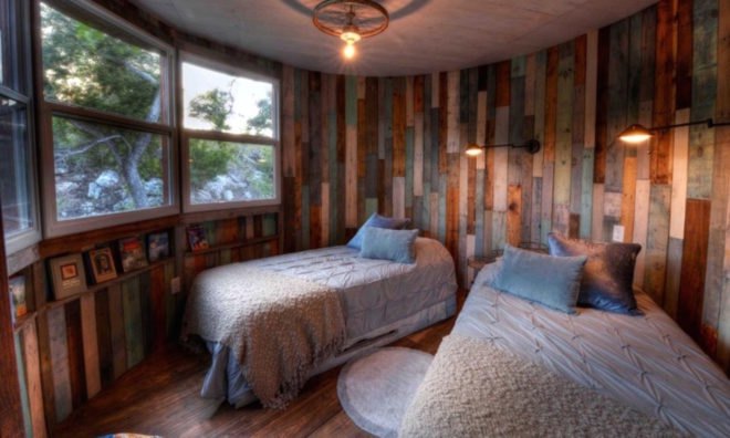 Texas treehouse, shabby chic, bird's eye view, architecture
