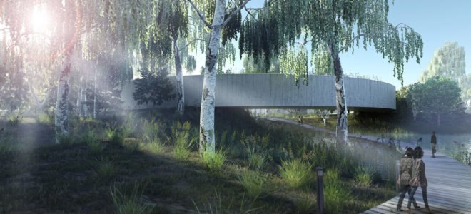 Wangari Maathai memorial, Boogertman + Partners, floating architecture, memorial, Kenya, green architecture, courtyard, timber, amphitheater, human rights, environmental activism