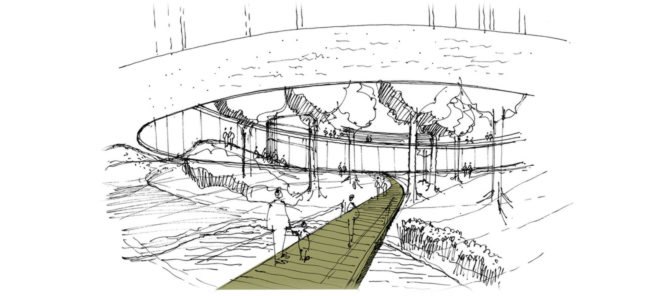 Wangari Maathai memorial, Boogertman + Partners, floating architecture, memorial, Kenya, green architecture, courtyard, timber, amphitheater, human rights, environmental activism