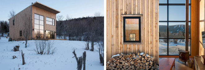 Wood Duck by Atelier l'Abri, Wood Duck self build project, Wood Duck in Bolton, Wood Duck architecture, self built cabin, cost effective cabin design, hemlock spruce cabin, hemlock spruce building material