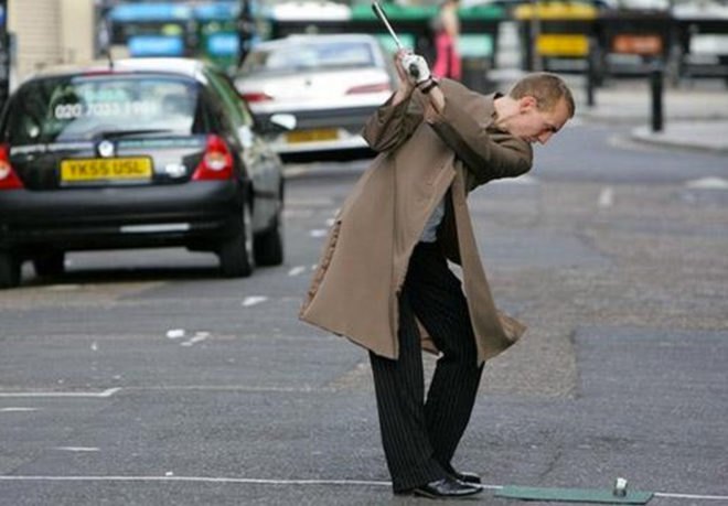 Tiger Hood NYC, nyc streets golf course, NY golfing, golfing in nyc streets