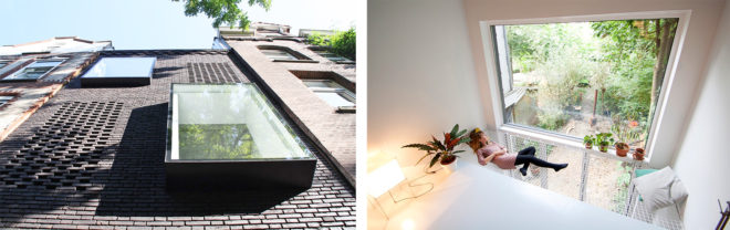 SkinnyScar house, Gwendolyn Huisman, Marijn Boterman, narrow home design, tiny home, skinny home, brick homes, tiny home design, skinny homes, Skinny house, skinny home design, narrow homes, solar power, rooftop garden,