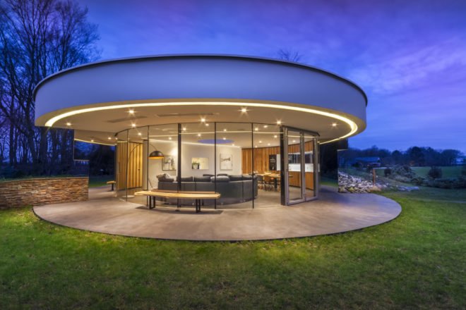 360 Villa by 123DV, circular home designs, dog-friendly custom home, circular homes in the netherlands, small circular homes, circular homes with panoramic views