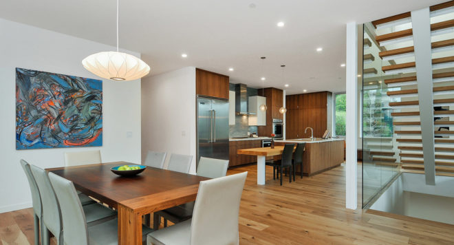 Acacia Avenue House, BONE Structure, green technology, building technology, net-zero house, Oakland, open plan layout, natural light, floor-to-ceiling windows