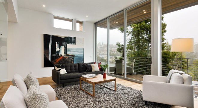 Acacia Avenue House, BONE Structure, green technology, building technology, net-zero house, Oakland, open plan layout, natural light, floor-to-ceiling windows