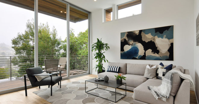 Acacia Avenue House, BONE Structure, green technology, building technology, net-zero house, Oakland, open plan layout, natural light, floor-to-ceiling windows