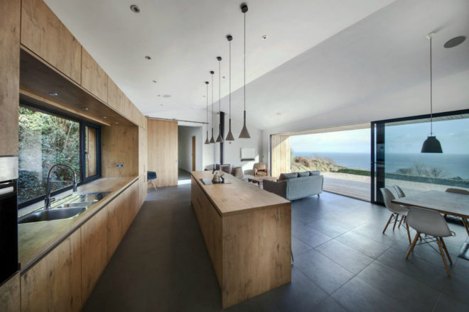 AR Design Studio, The Crow’s Nest, cliff homes, uk seaside homes, home design, larch exterior, wood homes, home renovation, resilient design, wooden cabin, cabin designs, wooden cabins, cliff home design, landscape design, interior design, landslide homes, green design, home design,