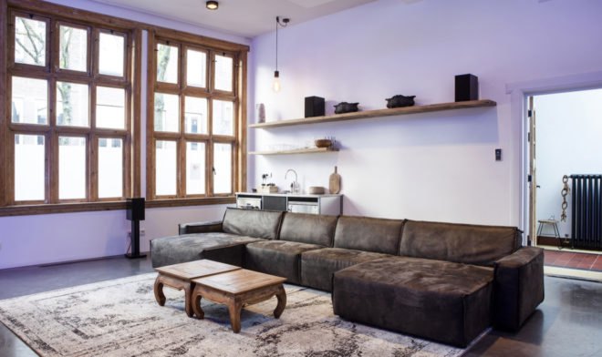 Atelier Space, adaptive reuse, converted nursery, the Netherlands, solar power, solar panels, green residence, skylights, radiant flooring, insulation, heat pump, high ceilings, green interior