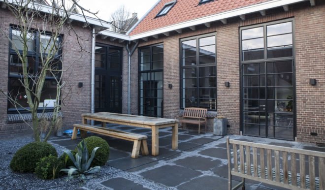 Atelier Space, adaptive reuse, converted nursery, the Netherlands, solar power, solar panels, green residence, skylights, radiant flooring, insulation, heat pump, high ceilings, green interior
