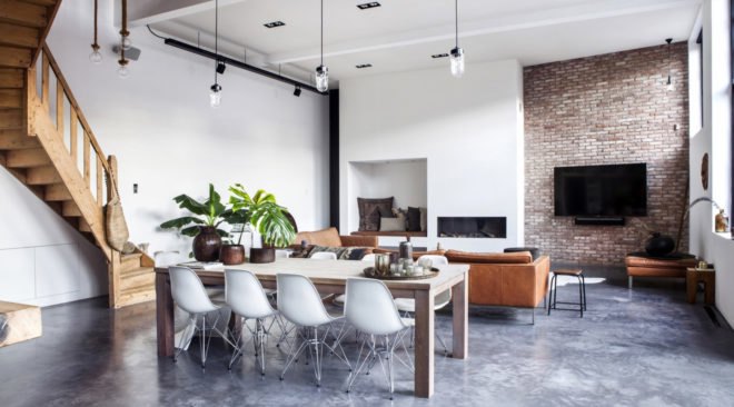 Atelier Space, adaptive reuse, converted nursery, the Netherlands, solar power, solar panels, green residence, skylights, radiant flooring, insulation, heat pump, high ceilings, green interior