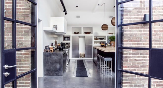 Atelier Space, adaptive reuse, converted nursery, the Netherlands, solar power, solar panels, green residence, skylights, radiant flooring, insulation, heat pump, high ceilings, green interior