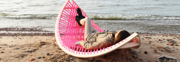 Agota Rimsaite, Panama Banana, rocking outdoor hammock, fun hammocks, hammock design, rocking hammocks, active furniture, flexible furniture, fun furniture, furniture design, rocking hammock design, pink hammock, beach hammocks, soccer goals, transportable soccer goals, beach furniture