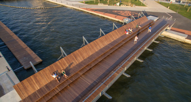Bostanlı Footbridge and Bostanlı Sunset Lounge, wooden structure, footbridge, Turkey, Studio Evren Başbuğ: steb, steel frame, pedestrian bridge, green architecture, urban regeneration, themowood, IzmirSea
