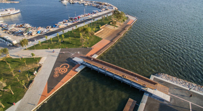 Bostanlı Footbridge and Bostanlı Sunset Lounge, wooden structure, footbridge, Turkey, Studio Evren Başbuğ: steb, steel frame, pedestrian bridge, green architecture, urban regeneration, themowood, IzmirSea