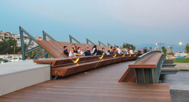 Bostanlı Footbridge and Bostanlı Sunset Lounge, wooden structure, footbridge, Turkey, Studio Evren Başbuğ: steb, steel frame, pedestrian bridge, green architecture, urban regeneration, themowood, IzmirSea