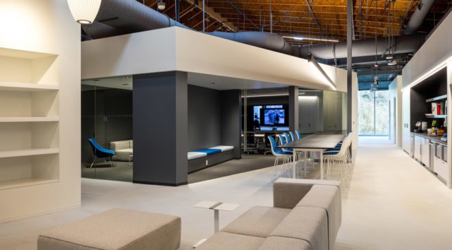 Canvas Worldwide headquarters, Silicon Beach, green headquarters, dichroic glass, Canvas Worldwide, Architecture Plus Information, natural light, flexible spaces, meeting spaces, green architecture, green interior